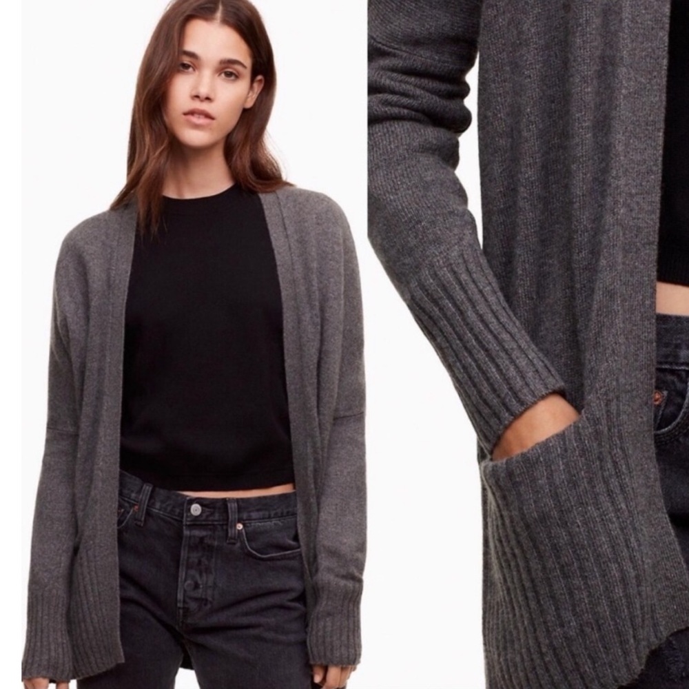 Aritzia • Talula Lenox Cashmere Kissed Cardigan in Dark Grey